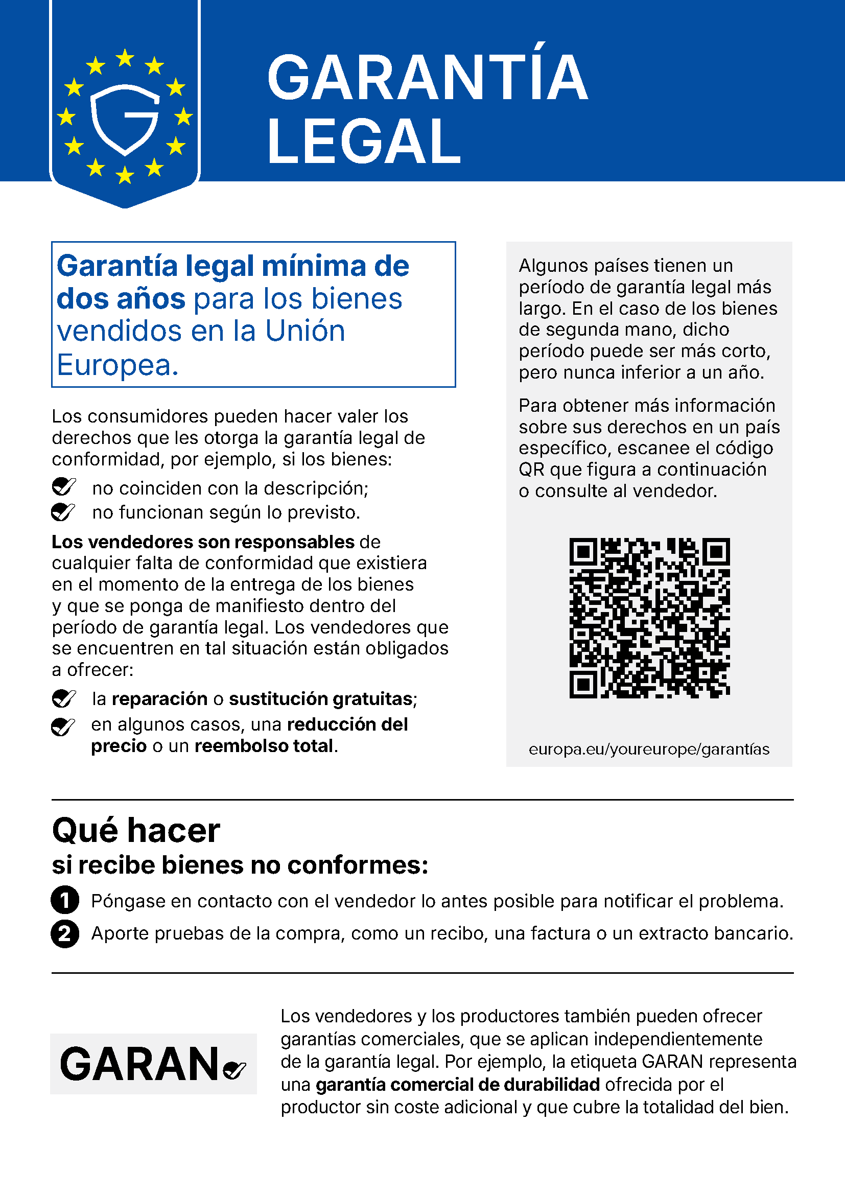 🛡️ Garantía legal de conformidad · Ver aviso oficial